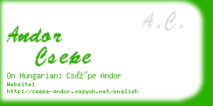 andor csepe business card